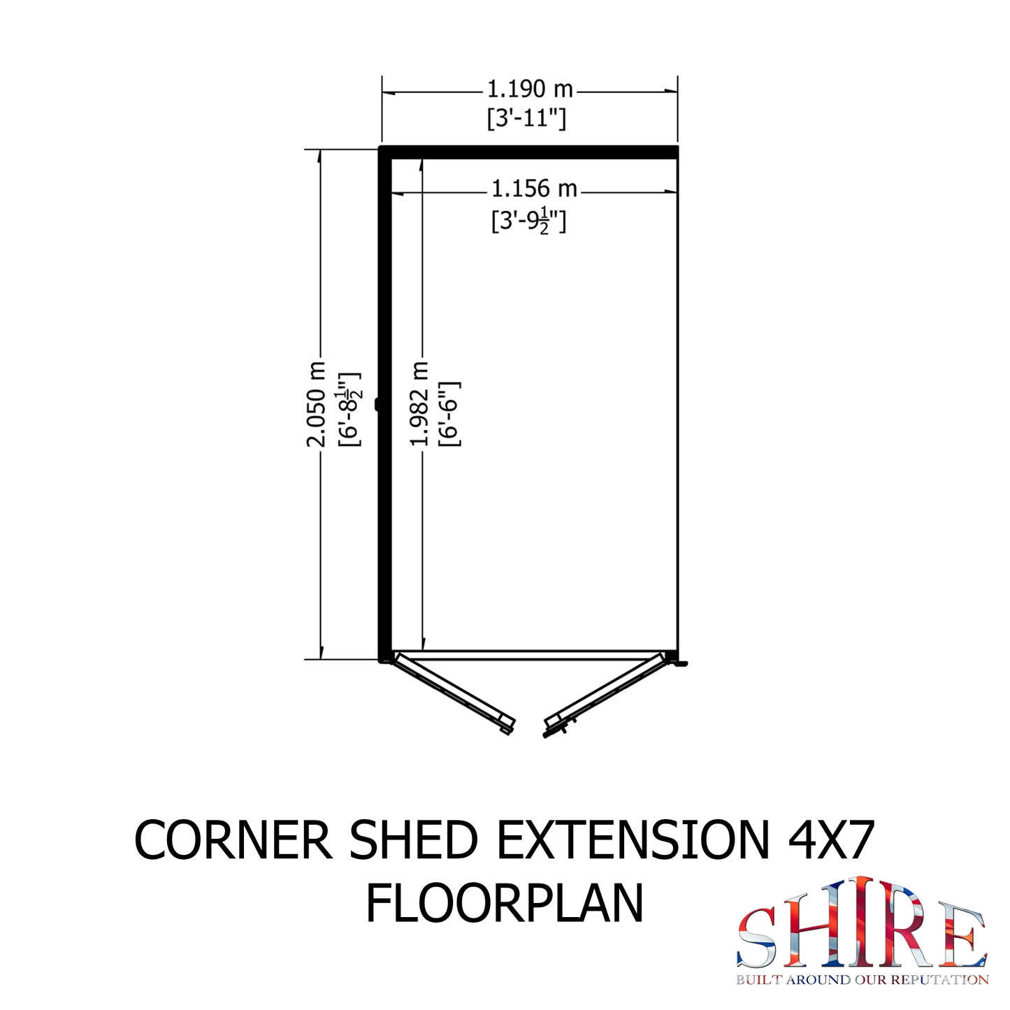 Shire Hampton with Side Shed 7 x 11