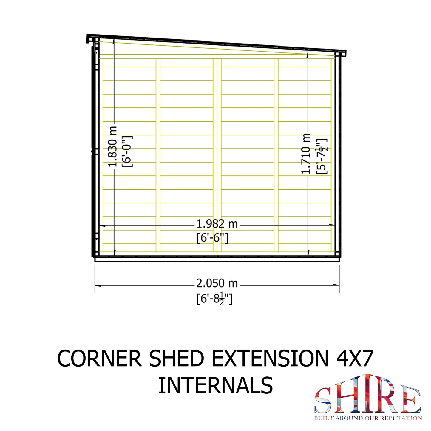 Shire Hampton with Side Shed 7 x 11