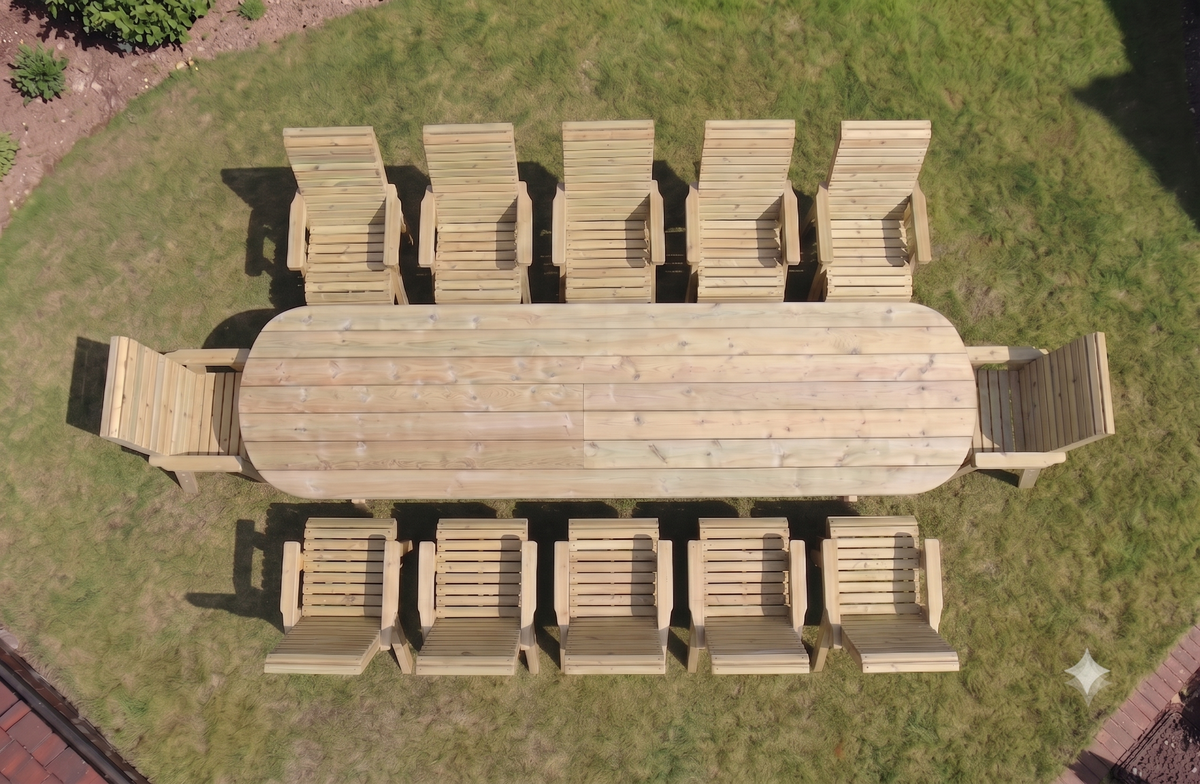 Churnet Valley Ergo Large 12 Seater Set 12Xc 4M Table