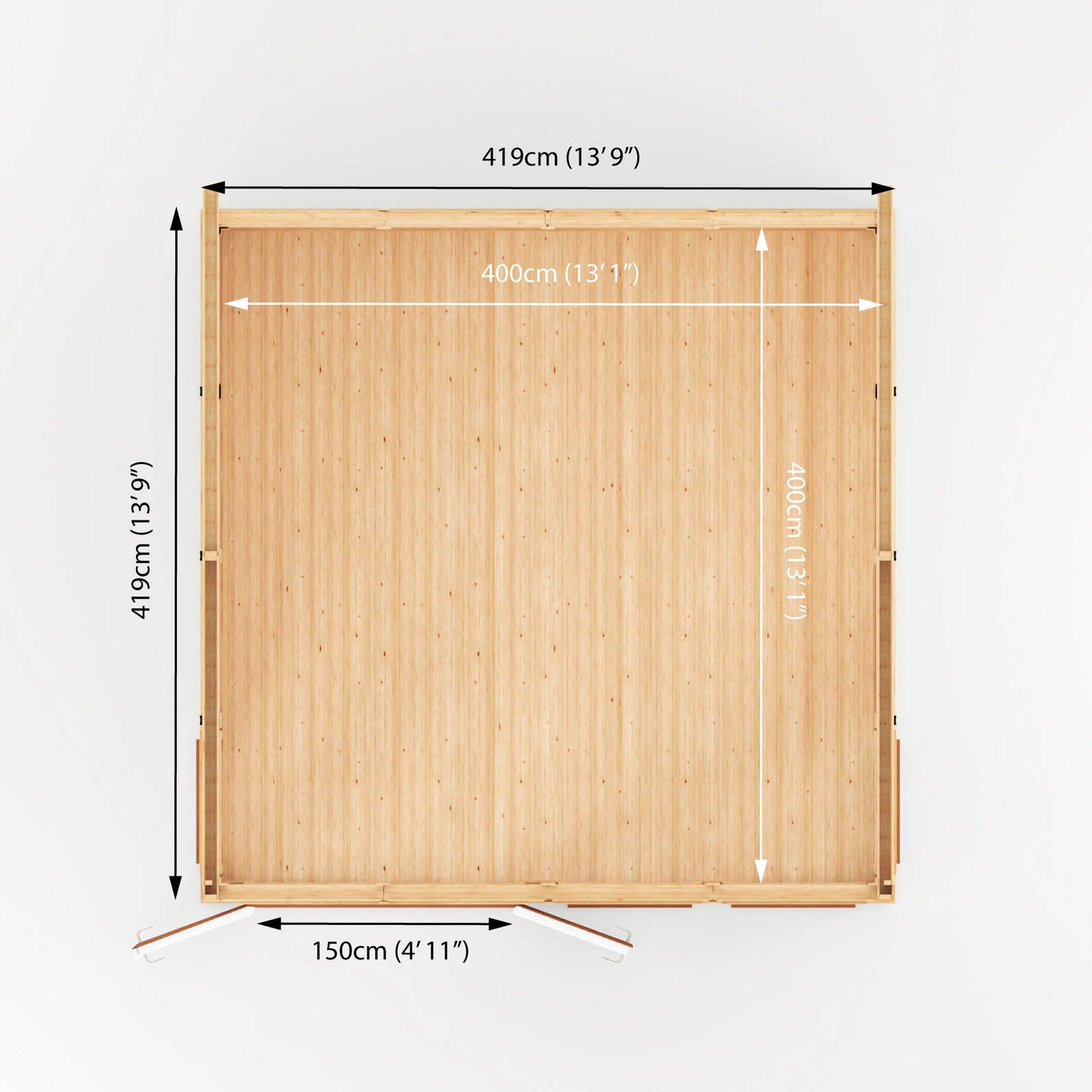 Mercia Sherwood Edwinstowe 4mx4m Insulated Garden Room - (UPVC Windows & Doors) - Oak