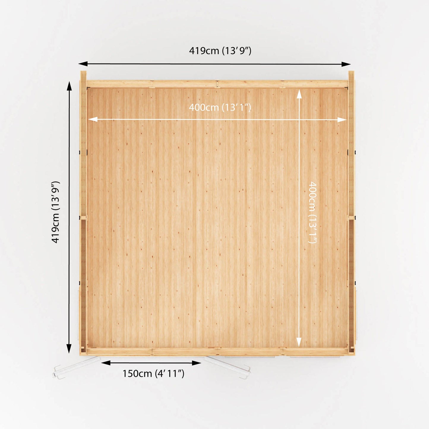 Mercia Sherwood Edwinstowe 4mx4m Insulated Garden Room- (UPVC Windows & Doors) - White