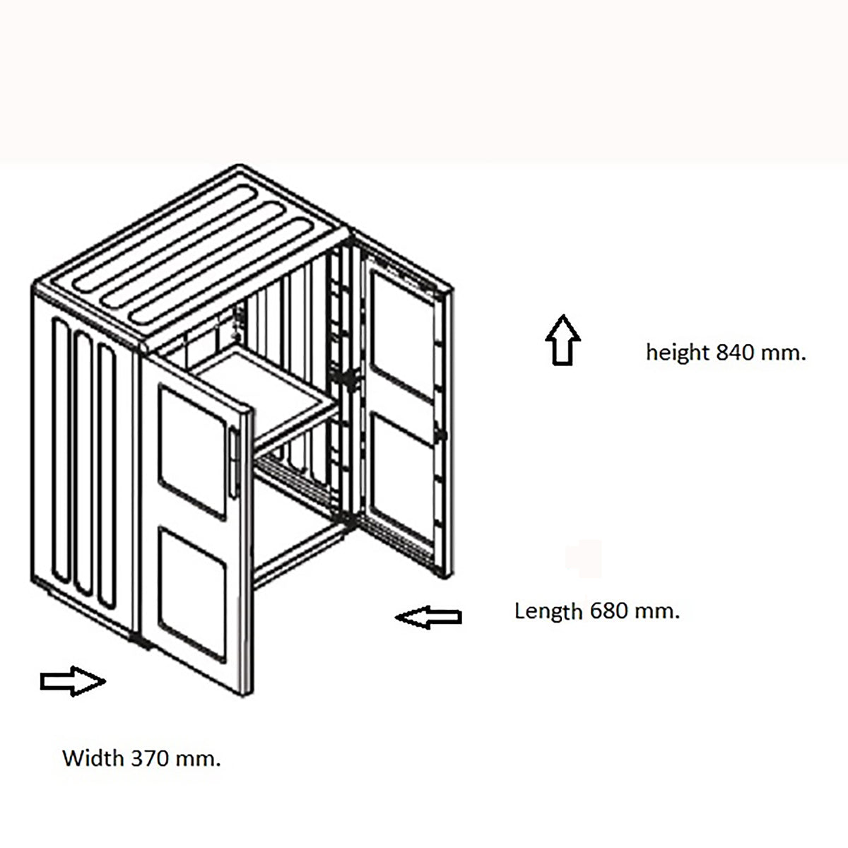 Shire Mid Storage Cupboard with Shelves