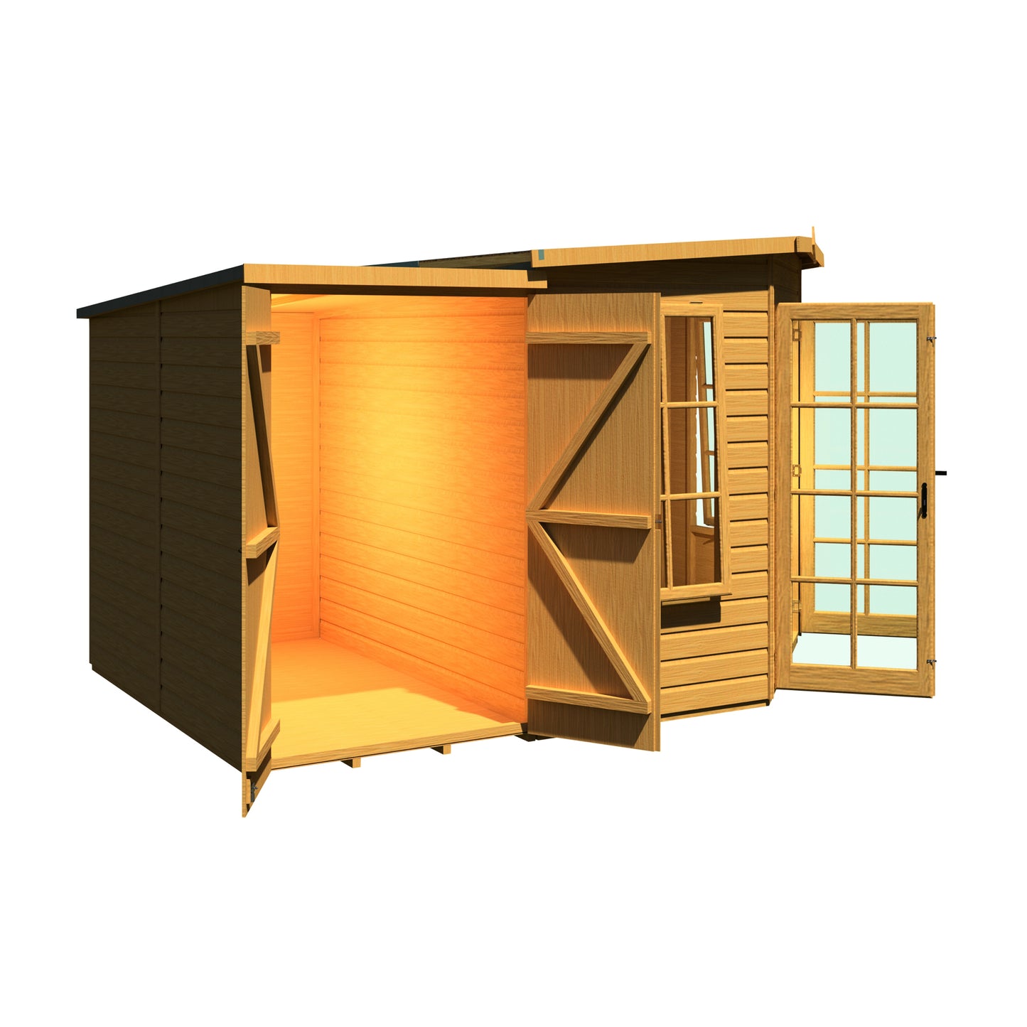 Shire Hampton with Side Shed 8 x 12