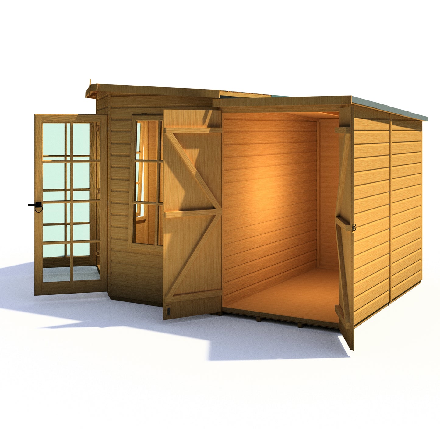 Shire Hampton with Side Shed 8 x 12
