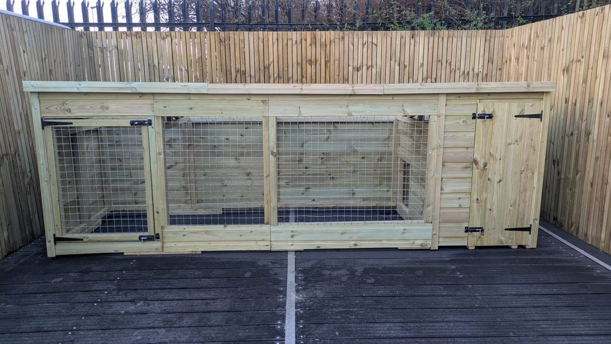 Benchmark Dog Kennel with Pent Roof - Single 12 x 4ft, Essential Wood Range