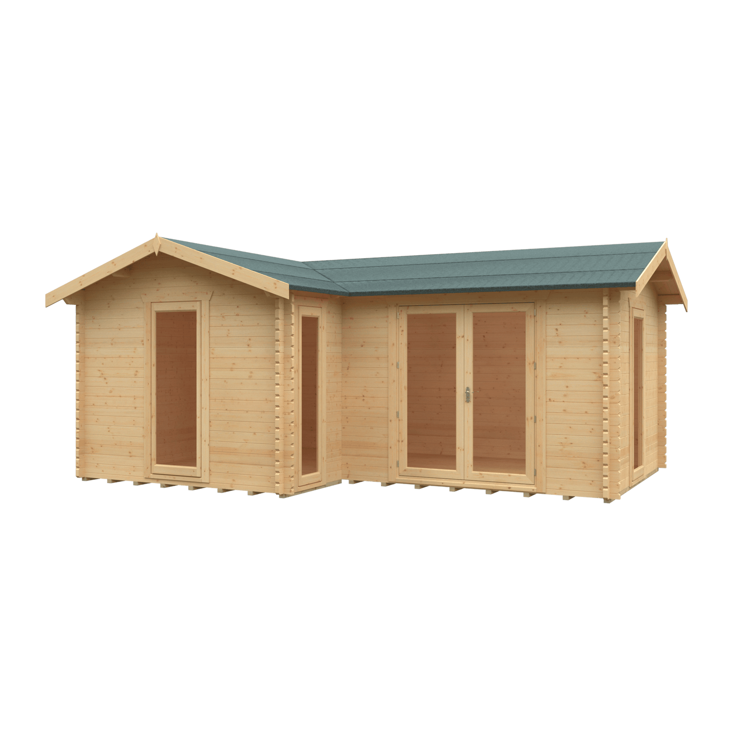 20x14 The L-Shaped Cabin | 44mm Log Cabin