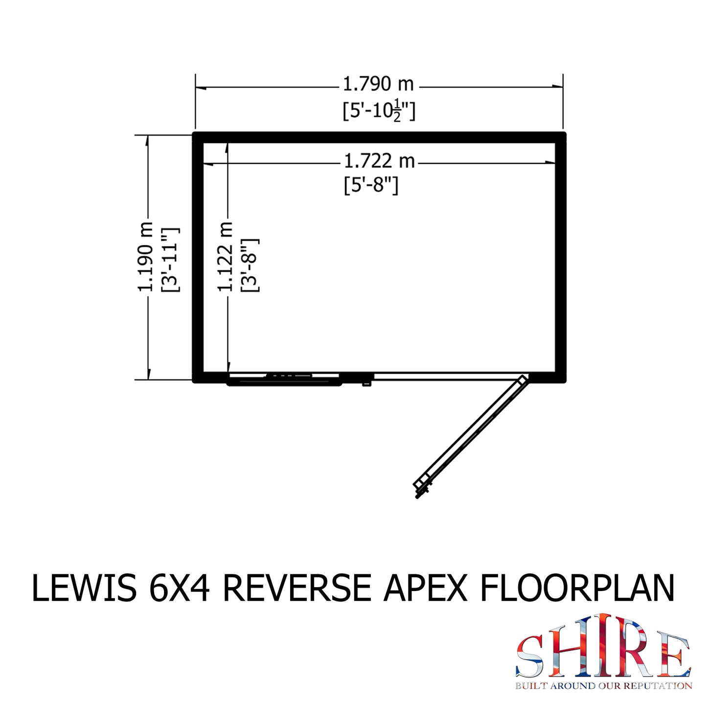 Shire Lewis 6x4 Single Door Loglap Reverse Style C