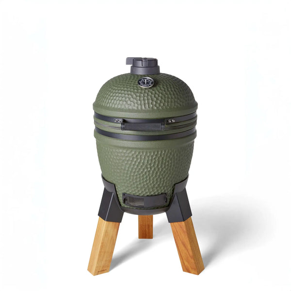 Kamado Ceramic BBQ Grill with Wooden Pedestal