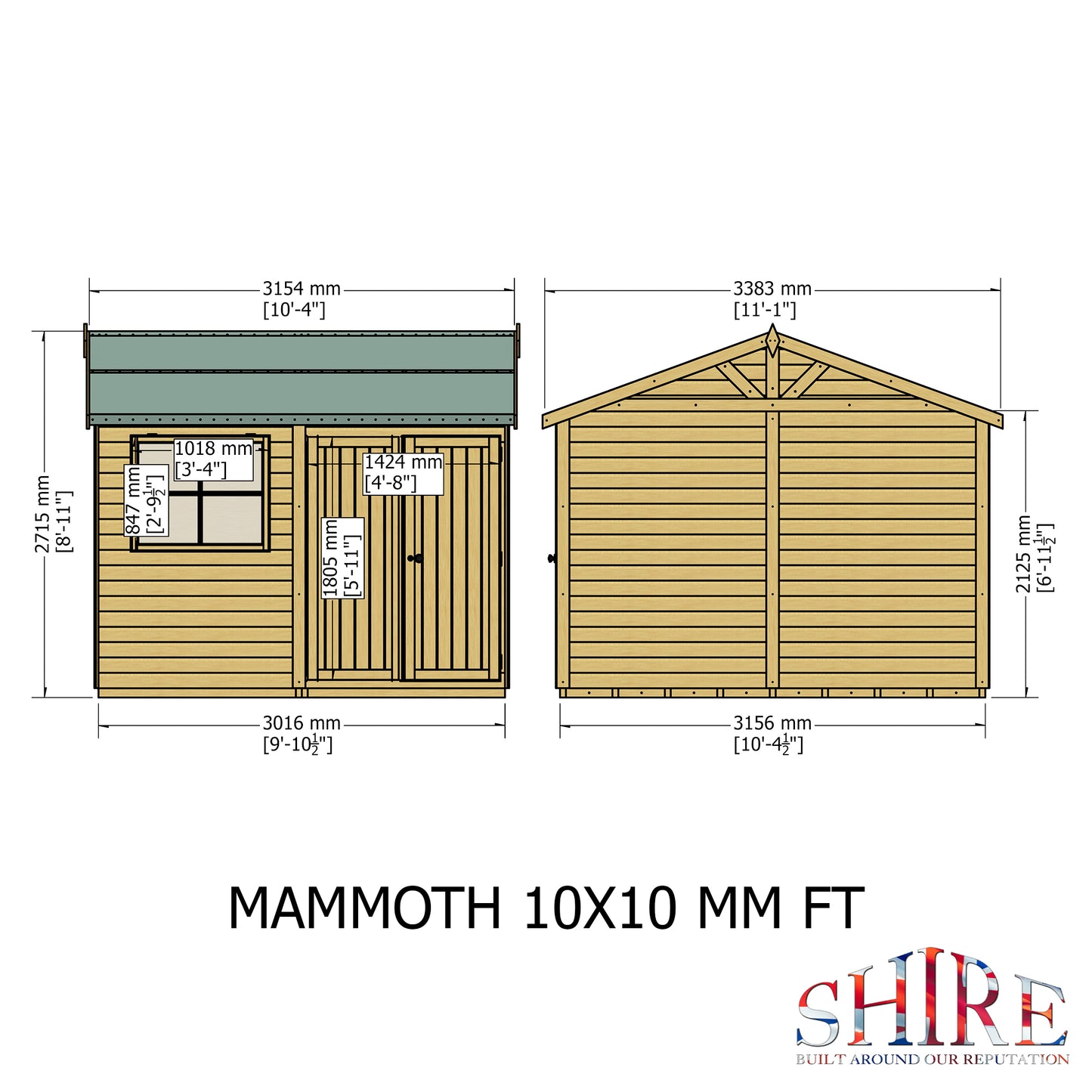 Shire Mammoth 10x12 Double Door Loglap