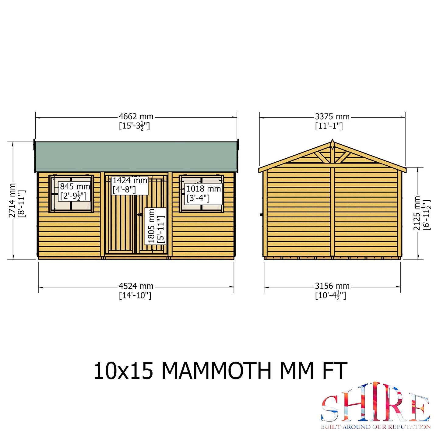 Shire Mammoth 10x15 Double Door Loglap