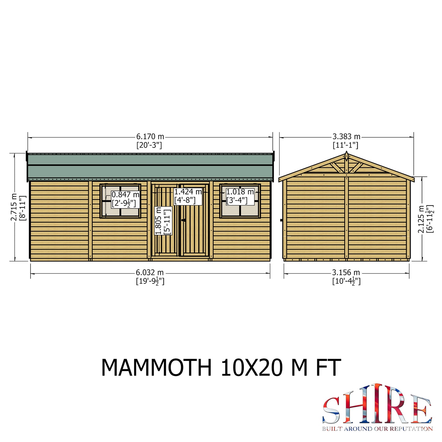 Shire Mammoth 10x20 Double Door Loglap