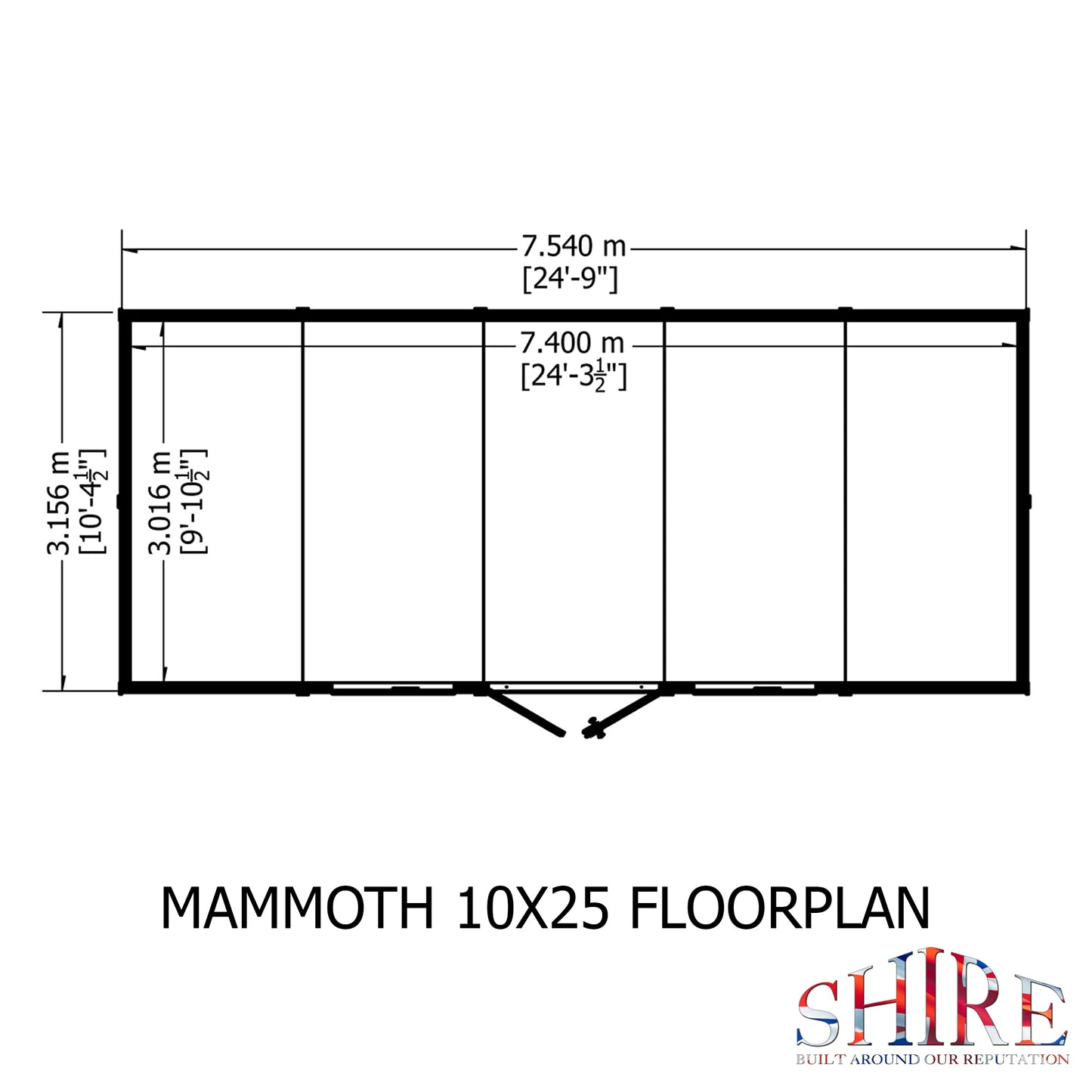 Shire Mammoth 10x25 Double Door Loglap