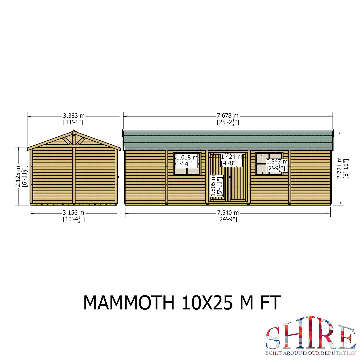 Shire Mammoth 10x25 Double Door Loglap