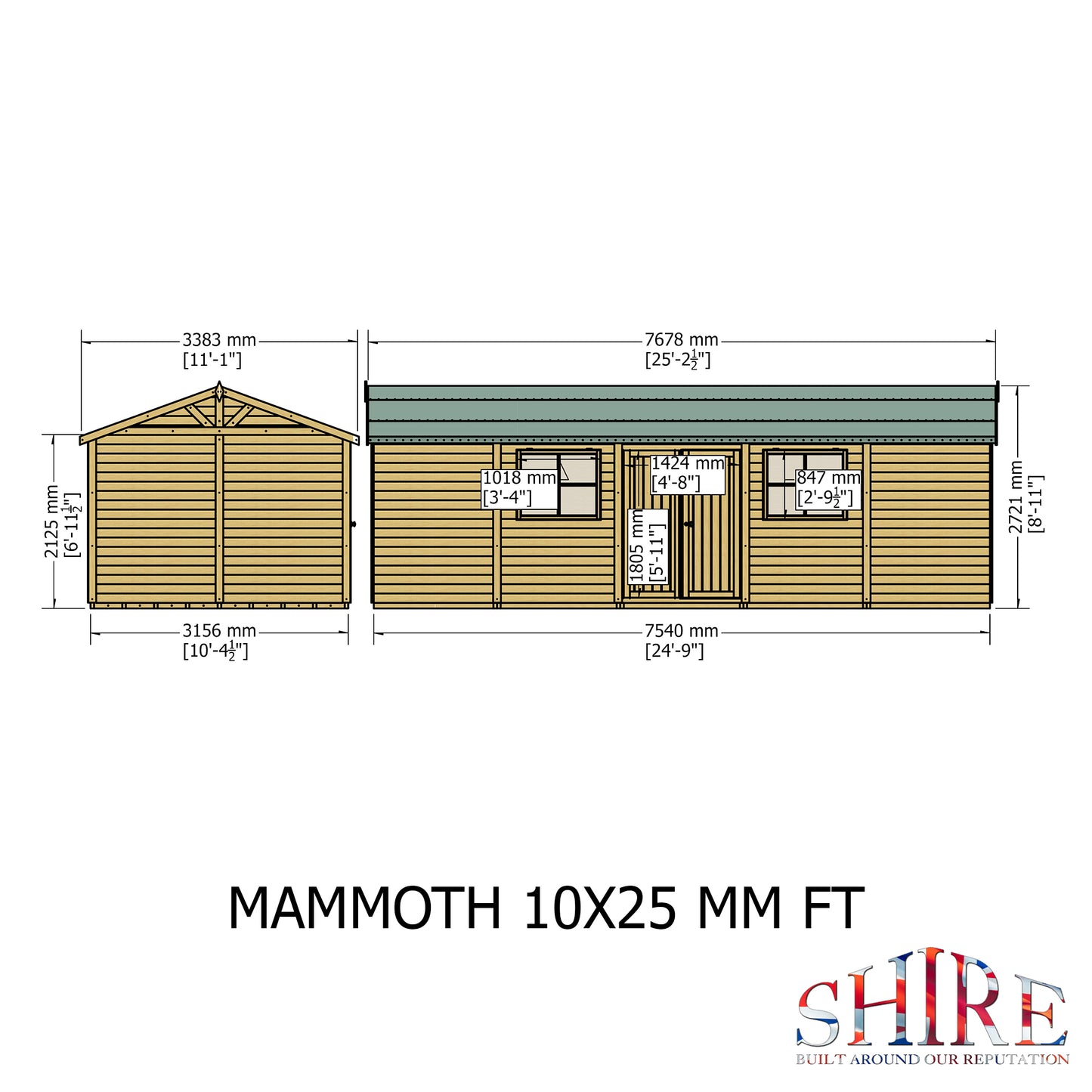 Shire Mammoth 10x25 Double Door Loglap