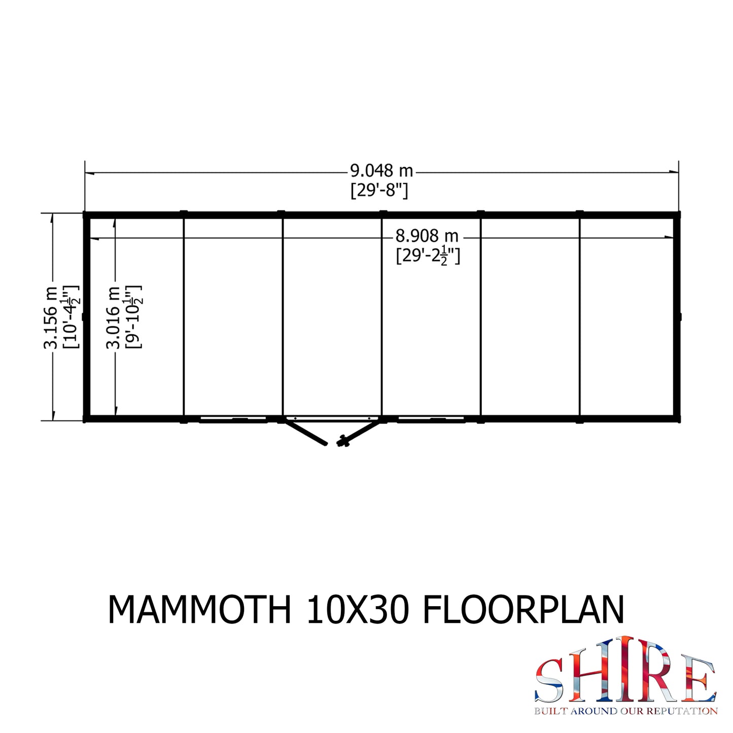 Shire Mammoth 10x30 Double Door Shiplap