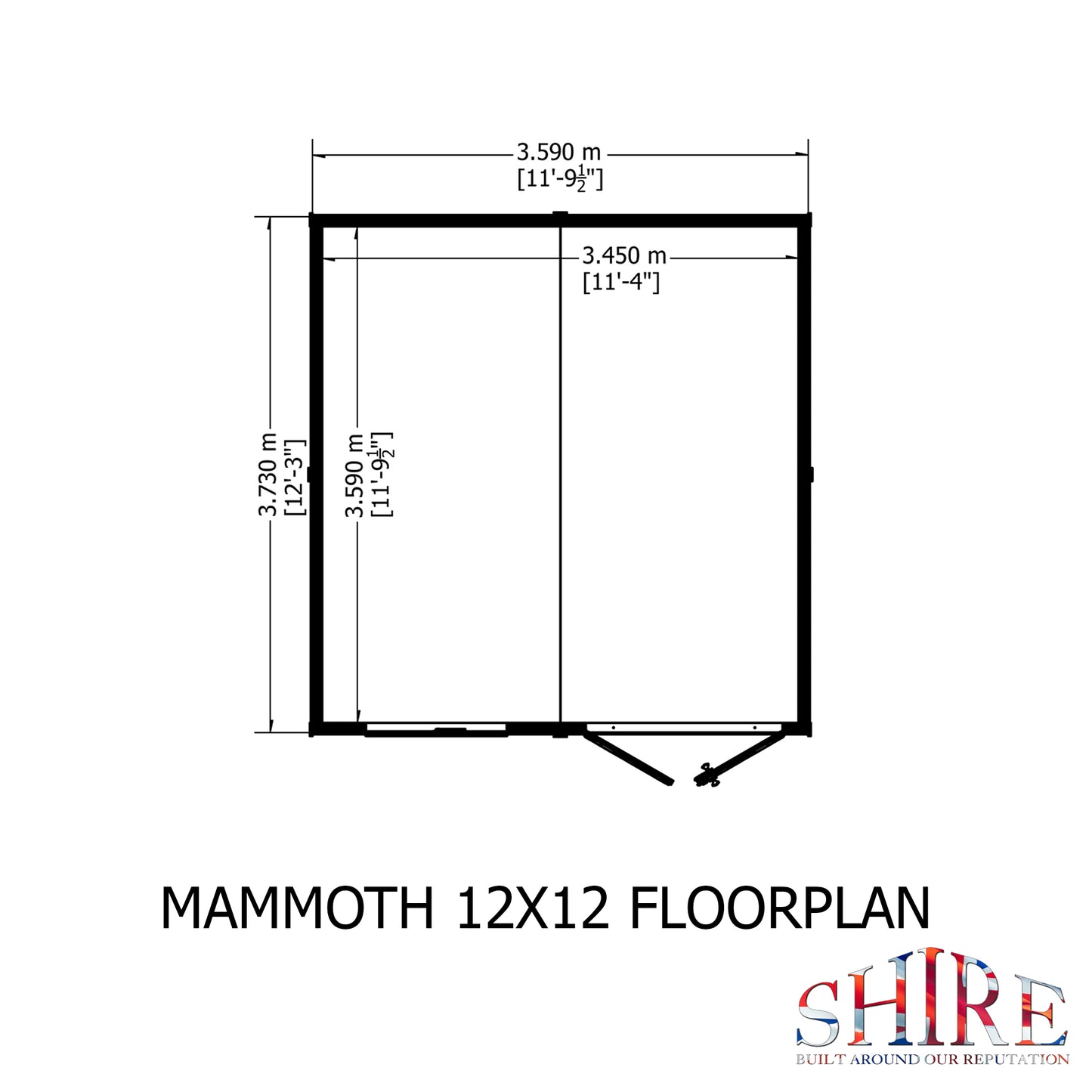 Shire Mammoth 12x12 Double Door Shiplap
