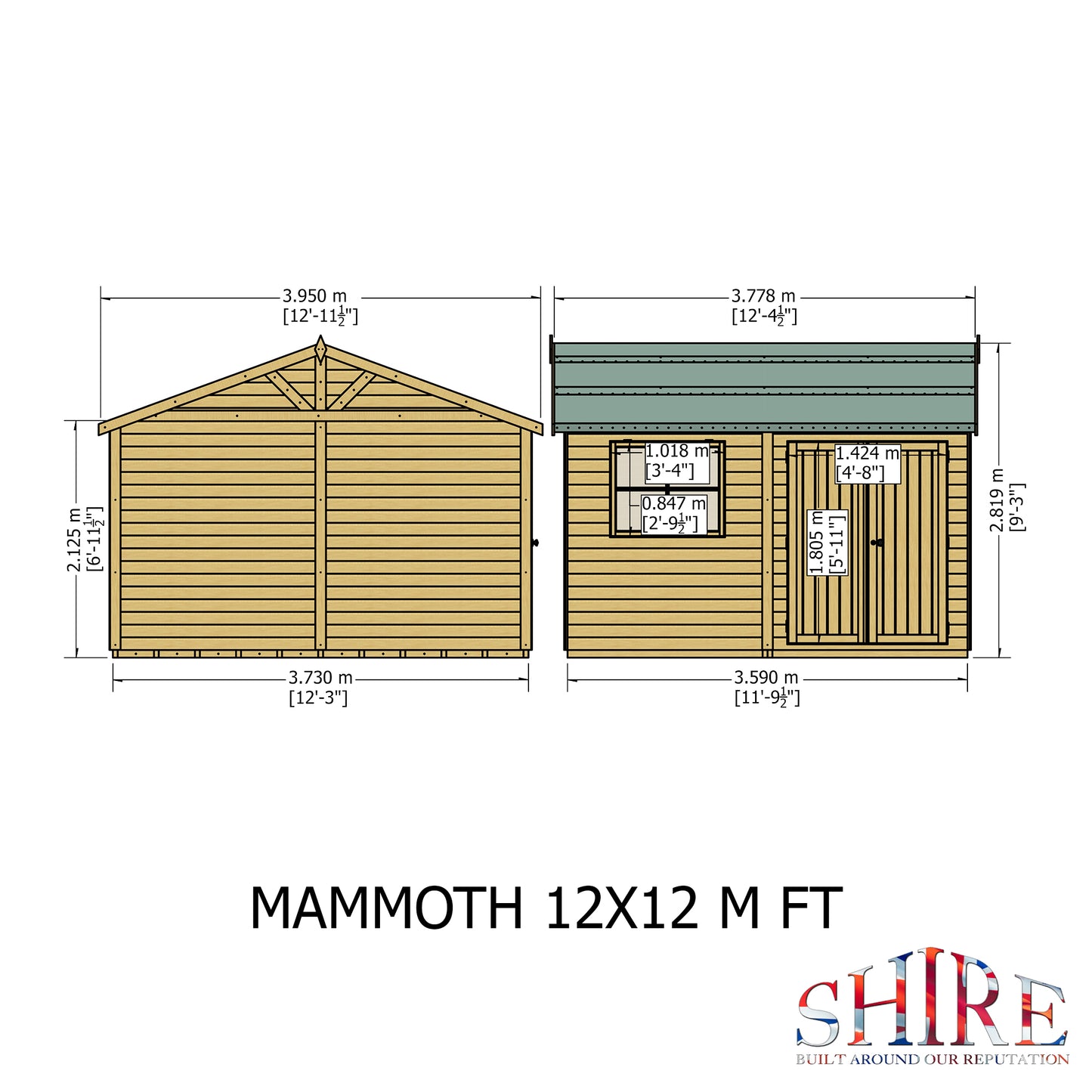 Shire Mammoth 12x12 Double Door Shiplap
