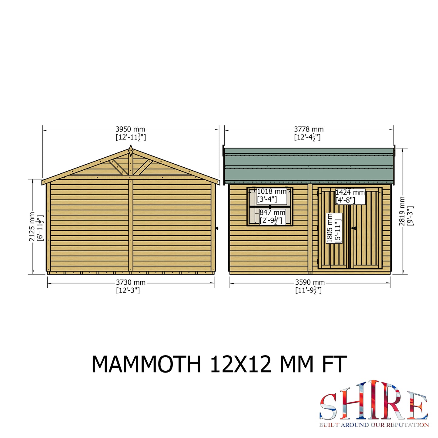 Shire Mammoth 12x12 Double Door Shiplap