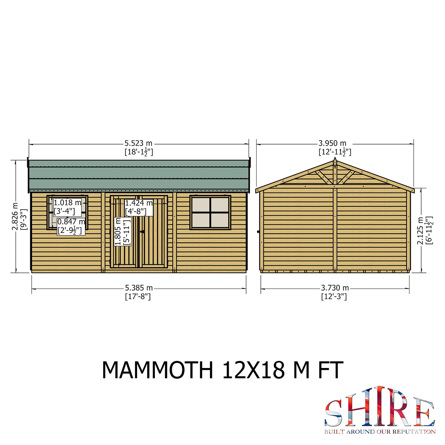 Shire Mammoth 12x18 Double Door Loglap