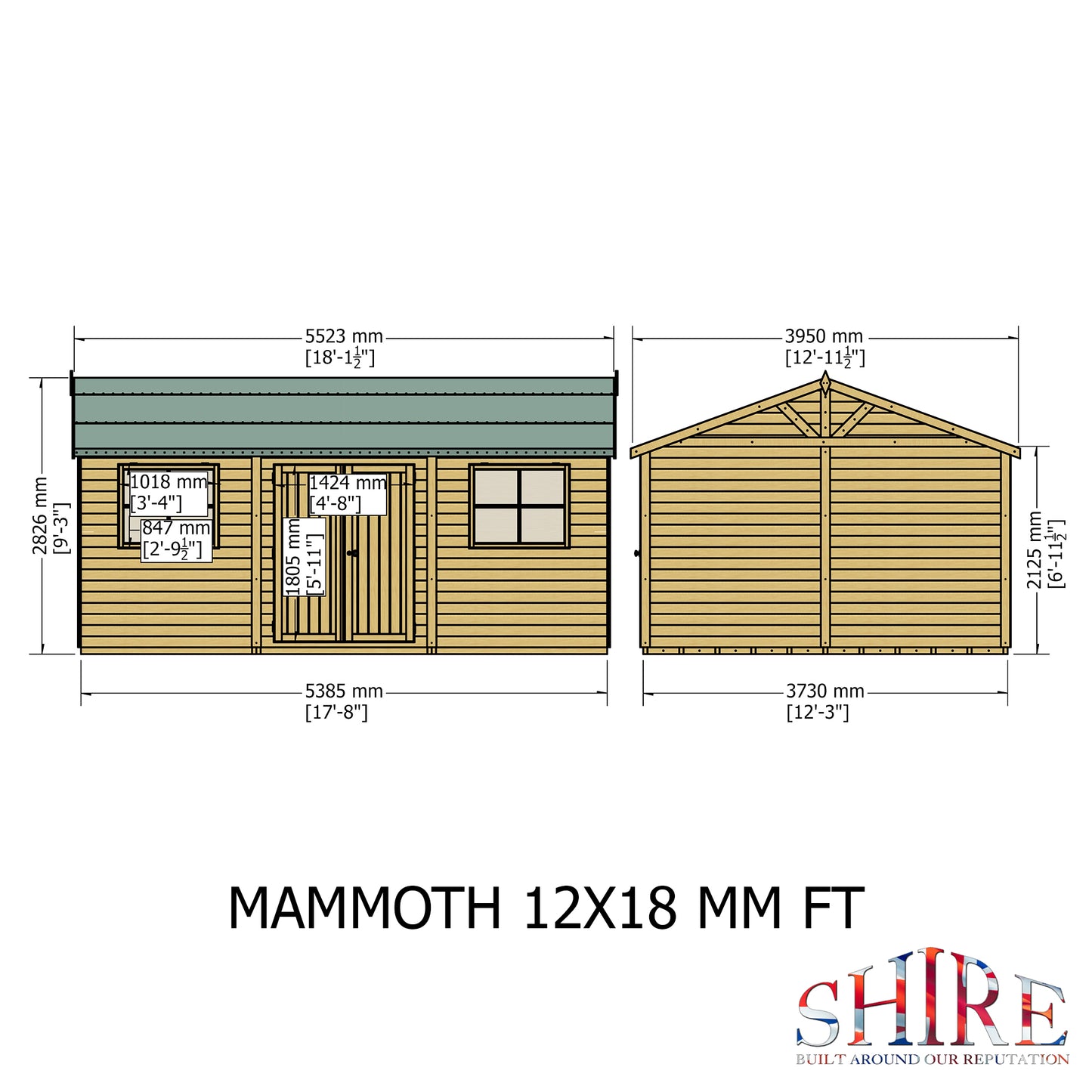 Shire Mammoth 12x18 Double Door Loglap