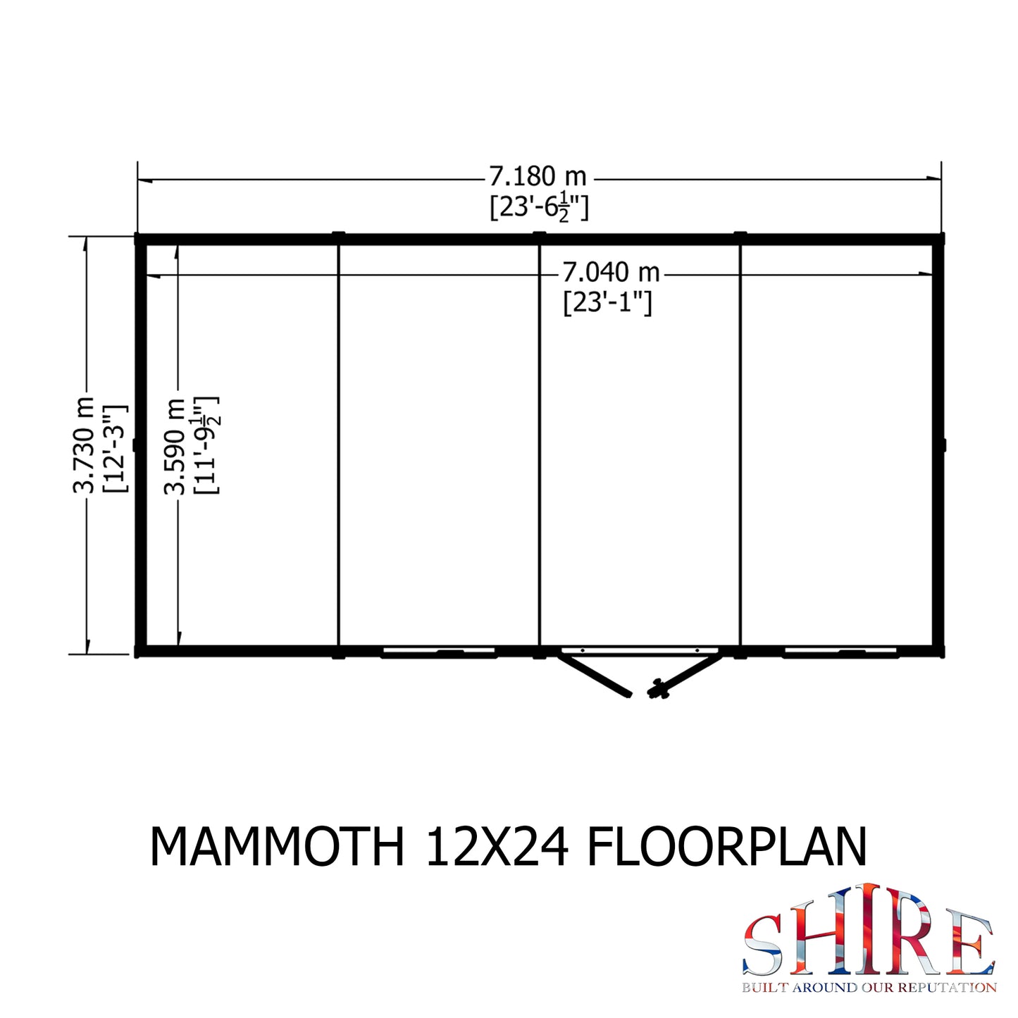 Shire Mammoth 12x24 Double Door Loglap
