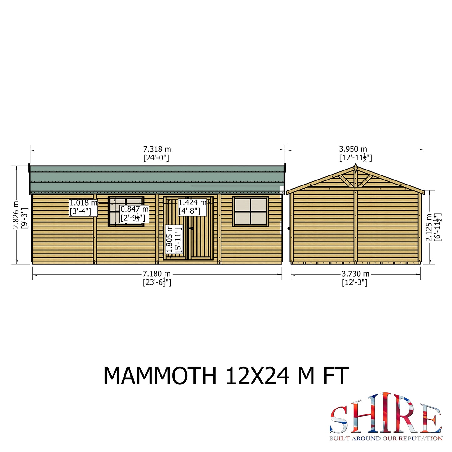Shire Mammoth 12x24 Double Door Loglap