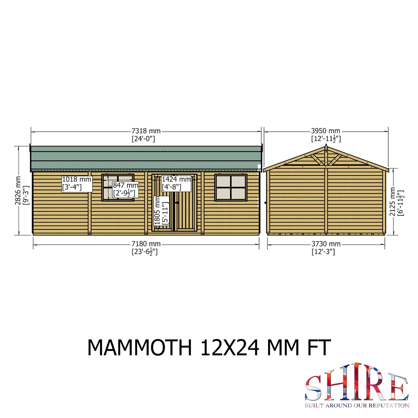 Shire Mammoth 12x24 Double Door Loglap