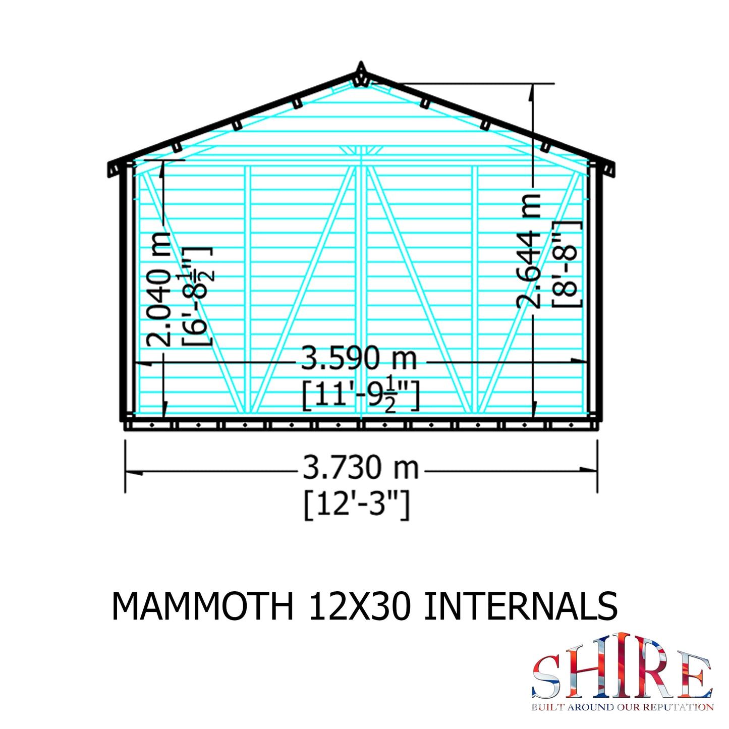 Shire Mammoth 12x30 Double Door Shiplap