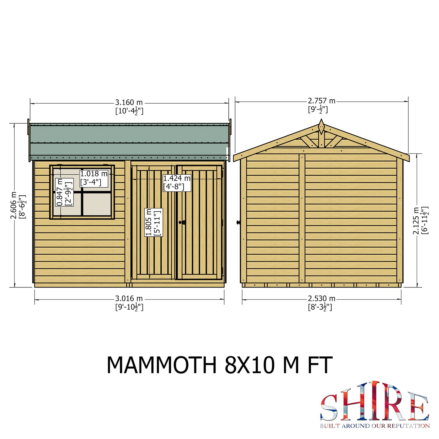 Shire Mammoth 10x8 Double Door Loglap