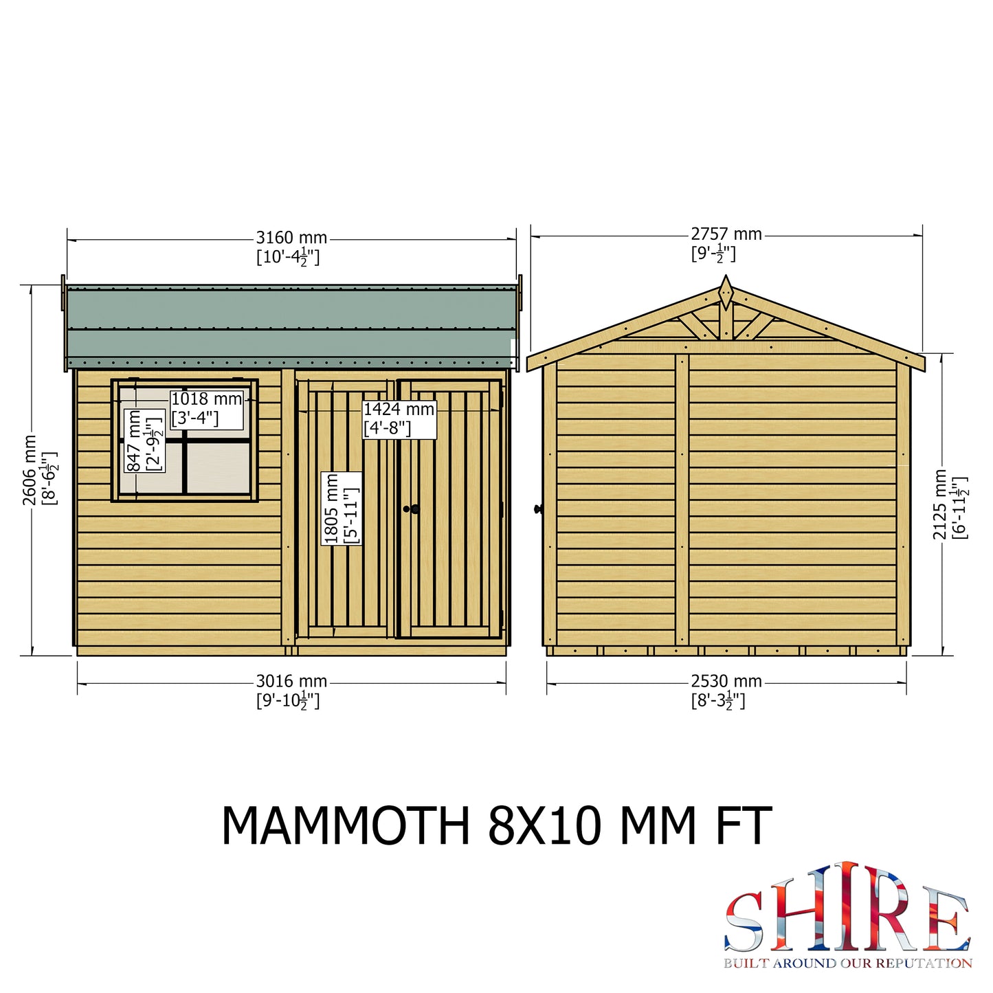 Shire Mammoth 10x8 Double Door Loglap