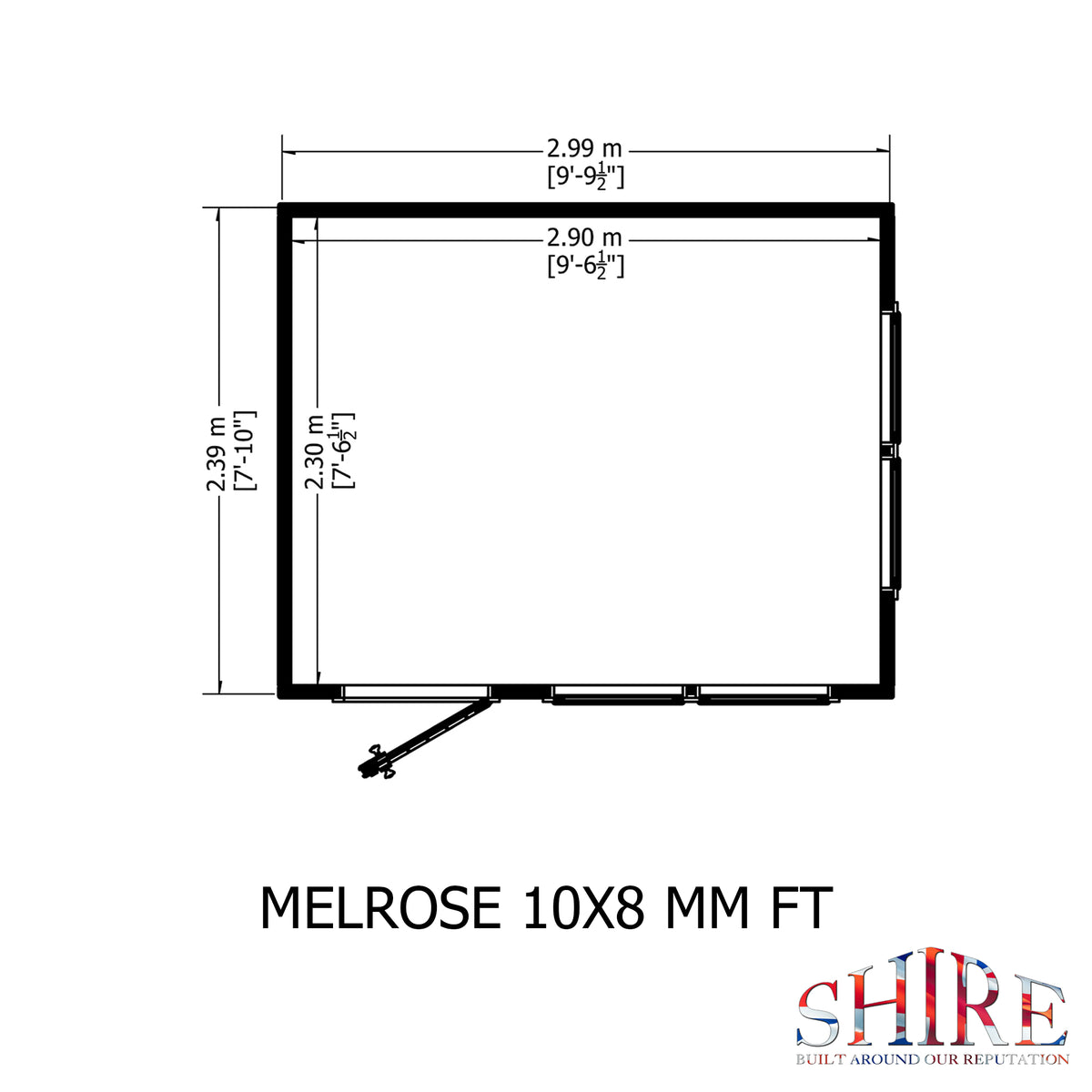 Shire Melrose 10x8 Single Door
