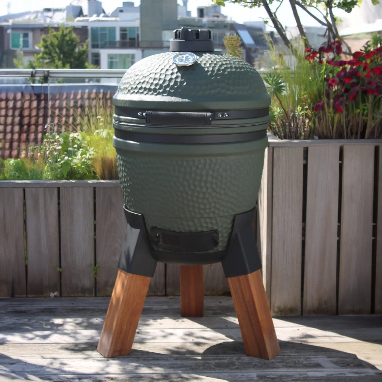 Moddern Kamado Olive Green Wooden Base and Legs