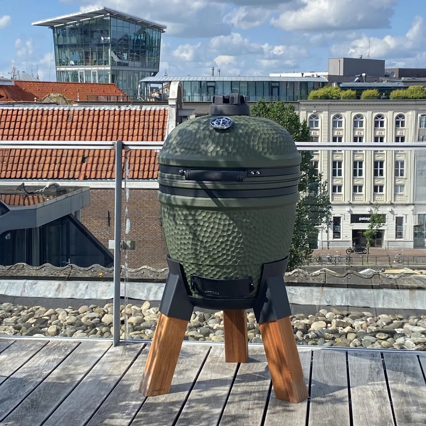 Moddern Kamado Olive Green Wooden Base and Legs