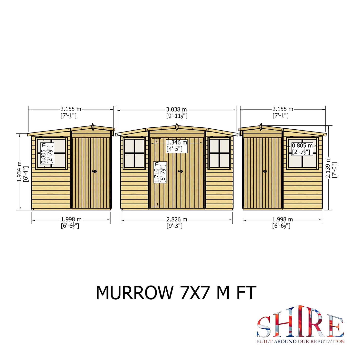 Shire Murrow 7x7 Double Door Shiplap