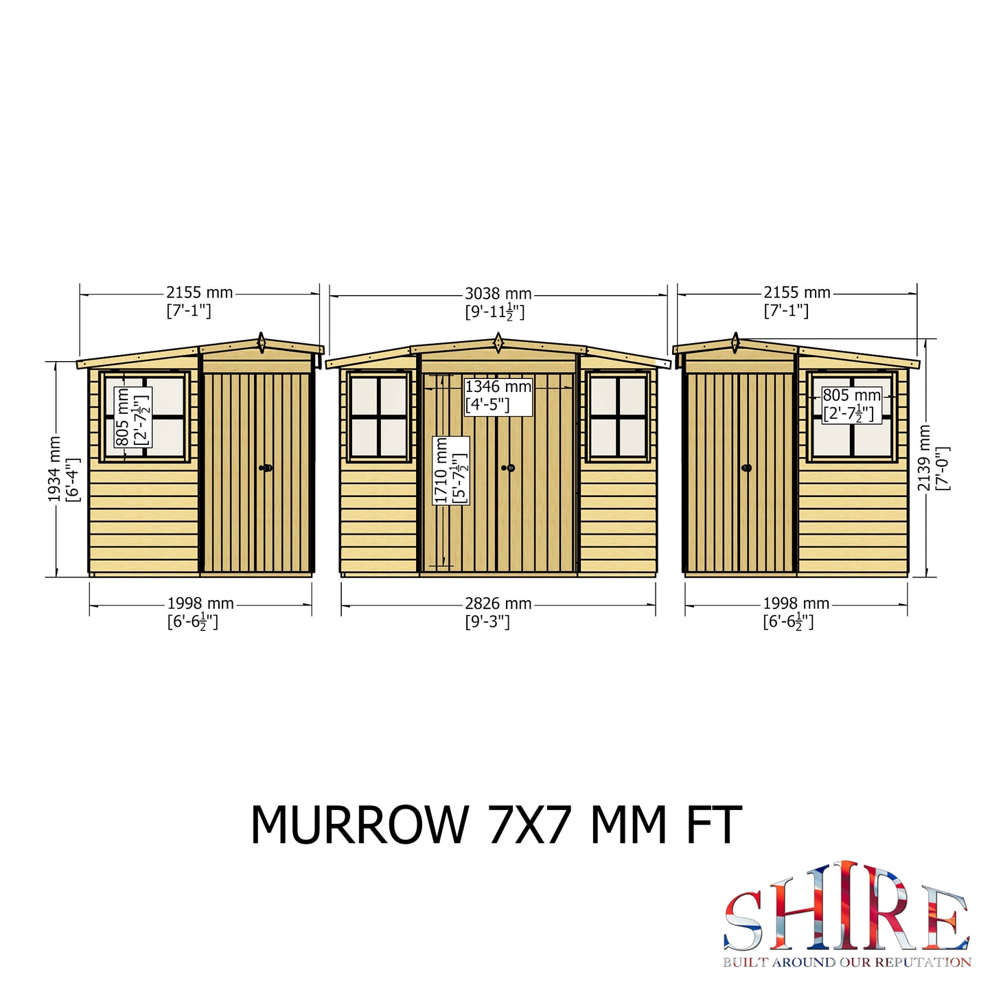 Shire Murrow 7x7 Double Door Shiplap