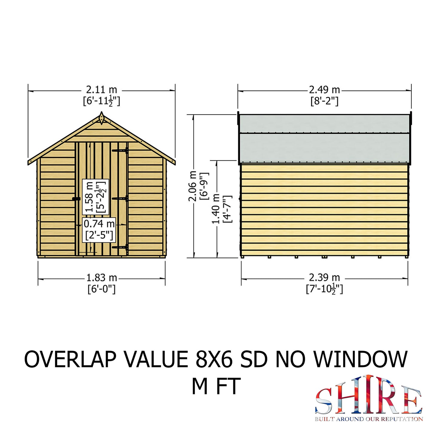 Shire Overlap 8x6 Single Door Value Pressure treated
