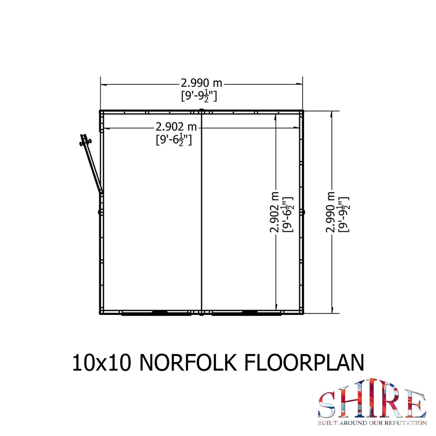 Shire Norfolk 10x10 Single Door Shiplap Style A