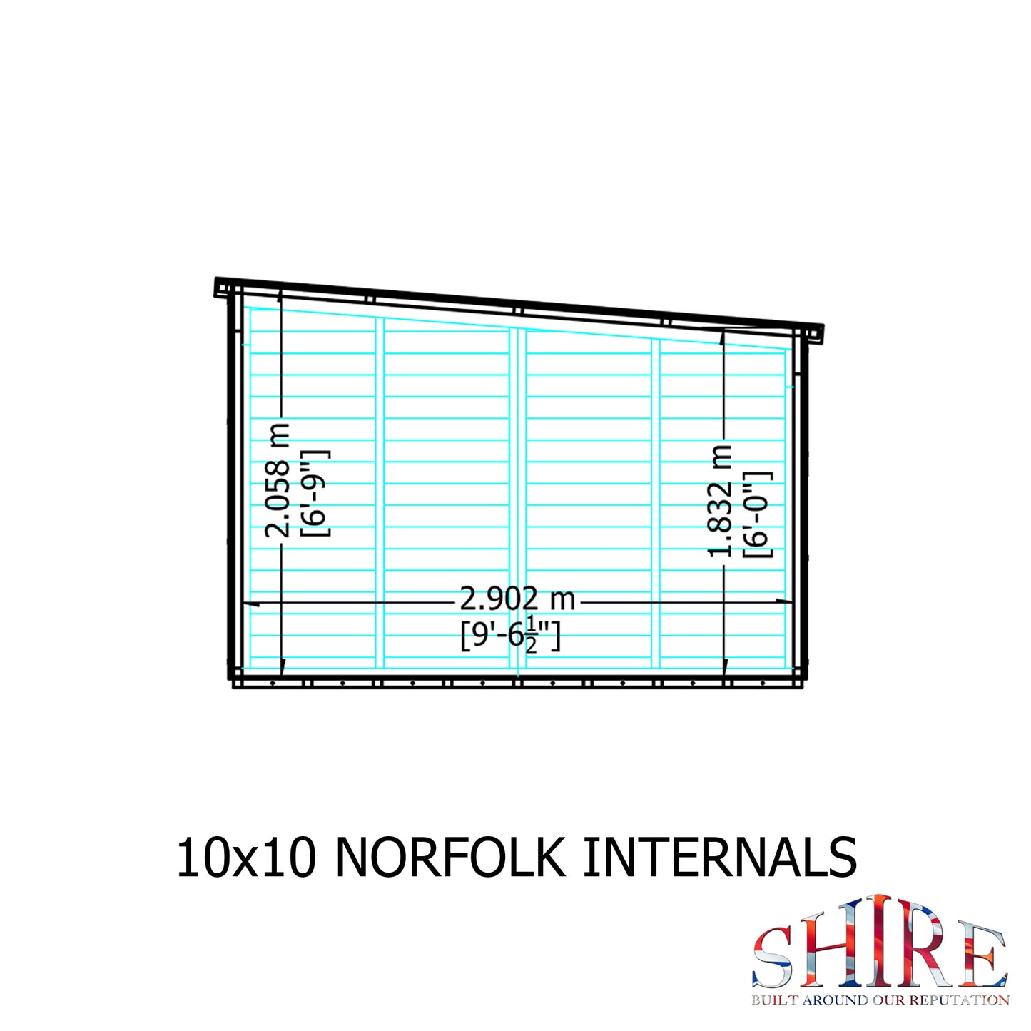 Shire Norfolk 10x10 Single Door Shiplap Style A