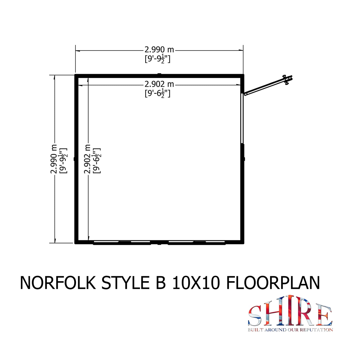 Shire Norfolk 10x10 Single Door Loglap Style B