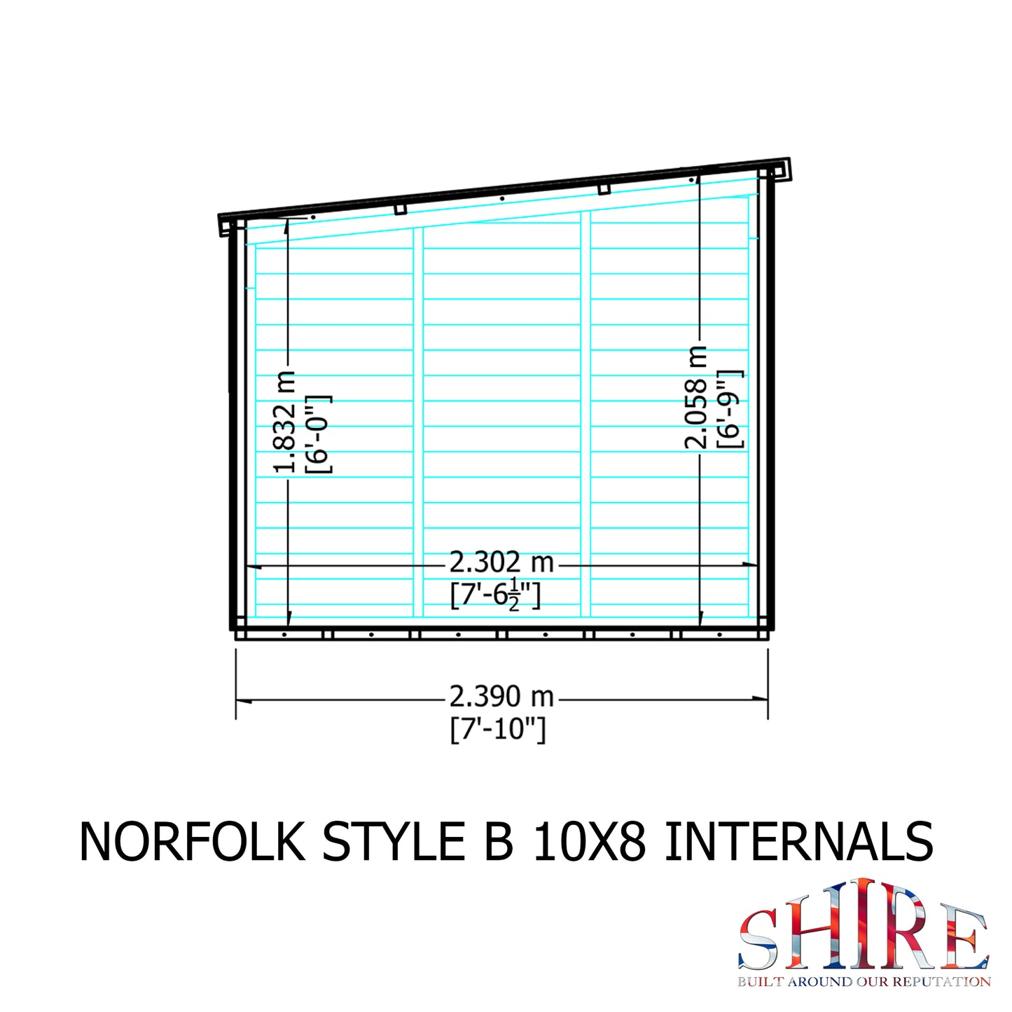 Shire Norfolk 10x8 Single Door Shiplap Style B