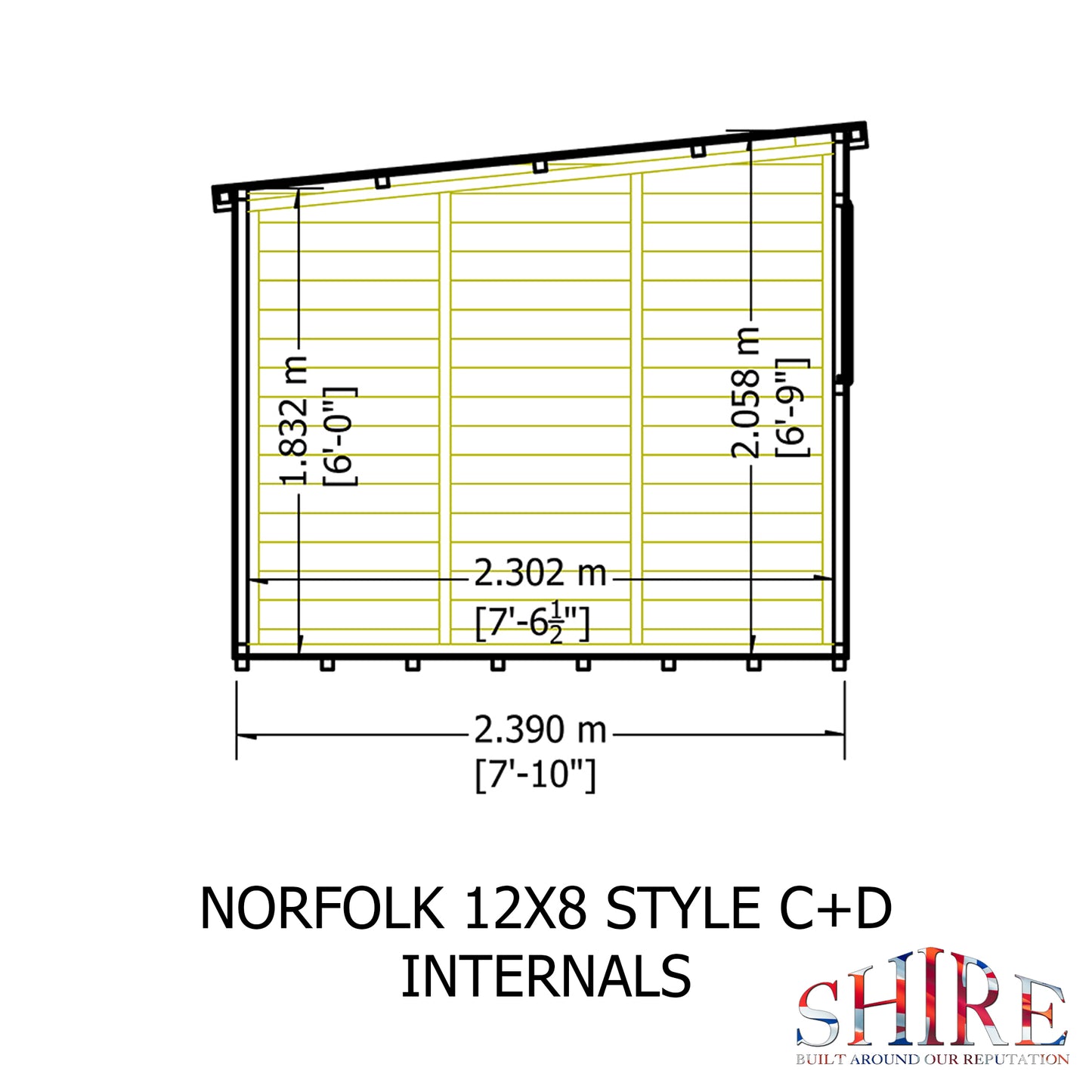 Shire Norfolk 12x8 Double Door Shiplap
