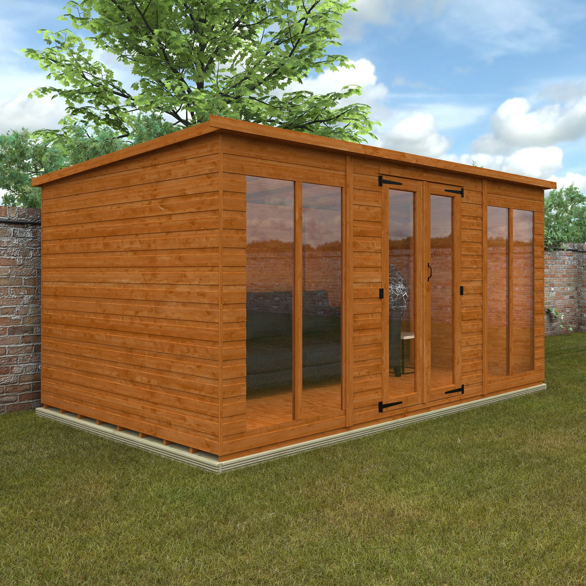 14x8 Pent Full Pane Summerhouse