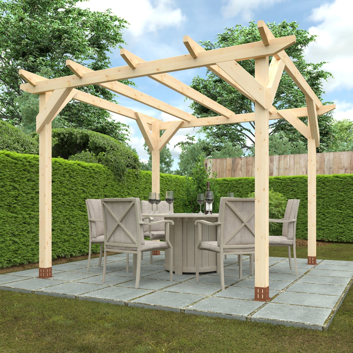 10x10w Garden Pergola | 44mm