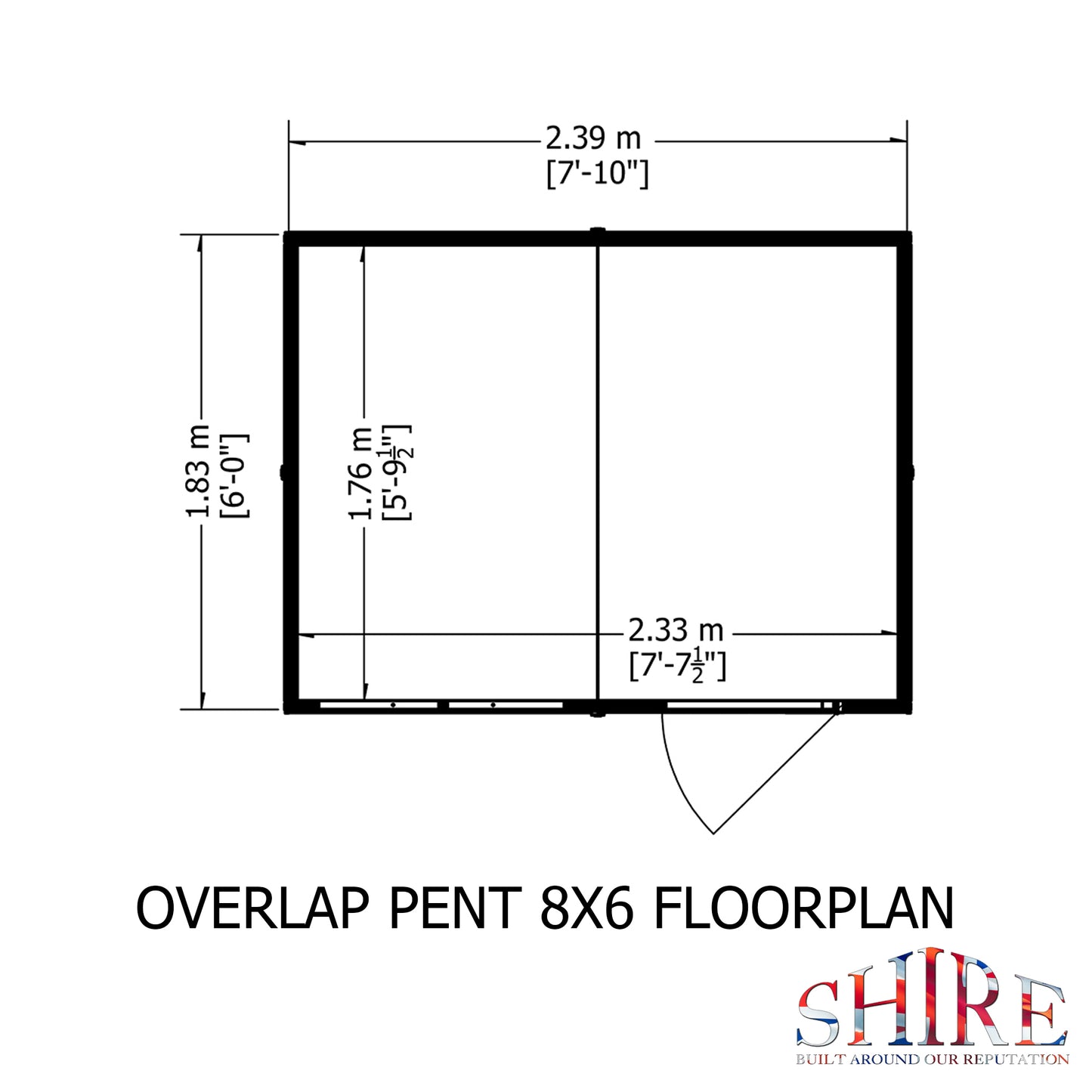 Shire Overlap Pent SD 8x6