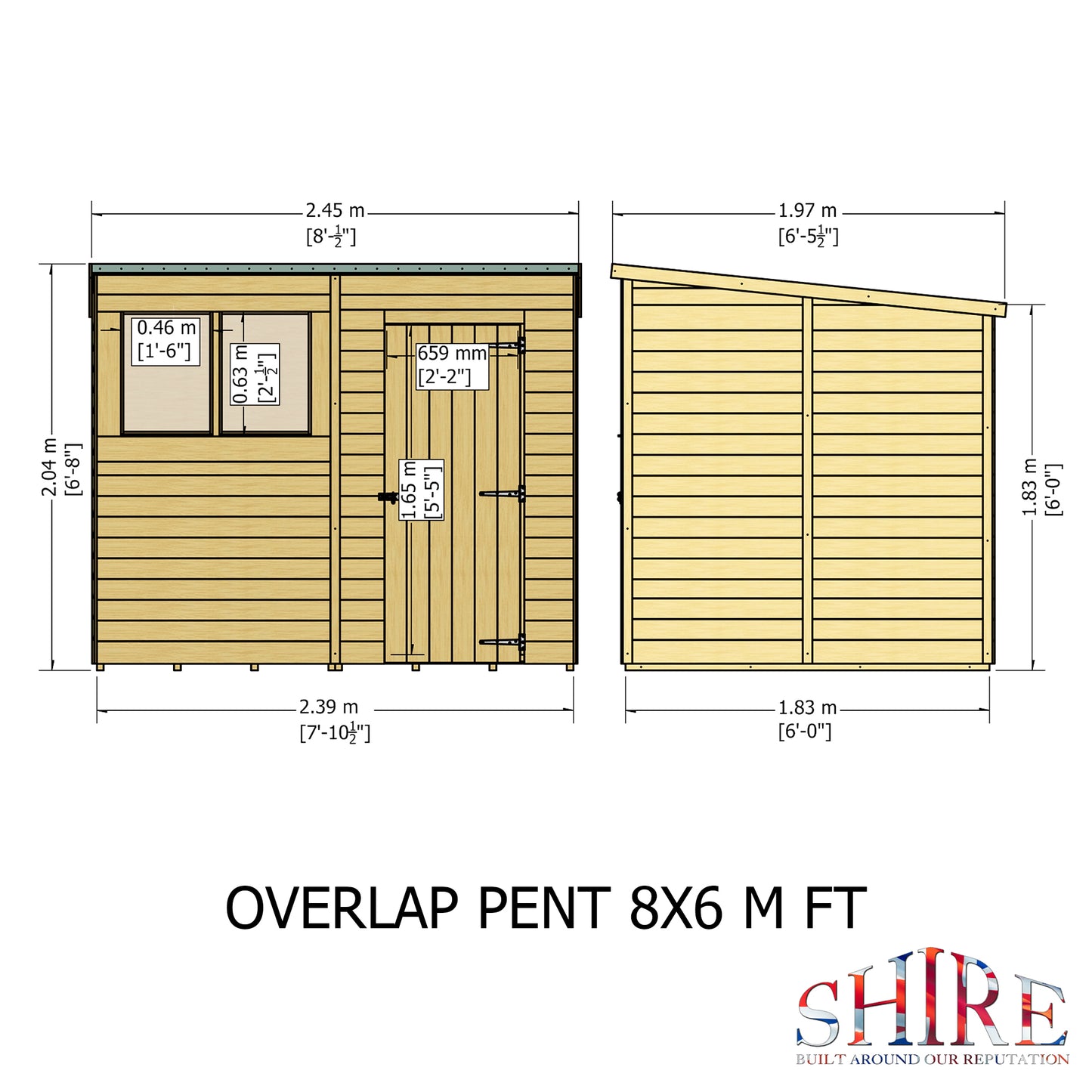 Shire Overlap Pent SD 8x6