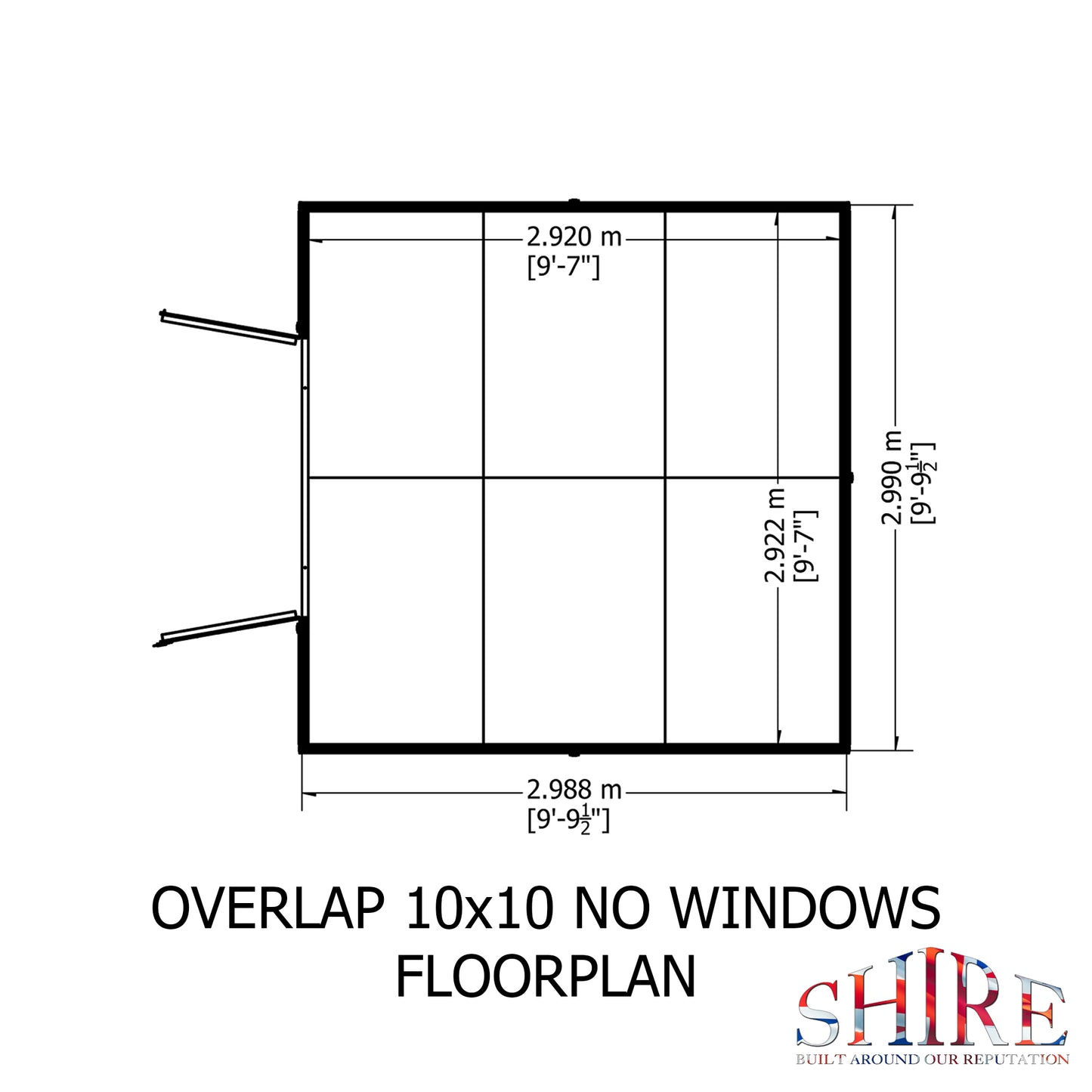 Shire Overlap Double Door No windows 10x10 D/D