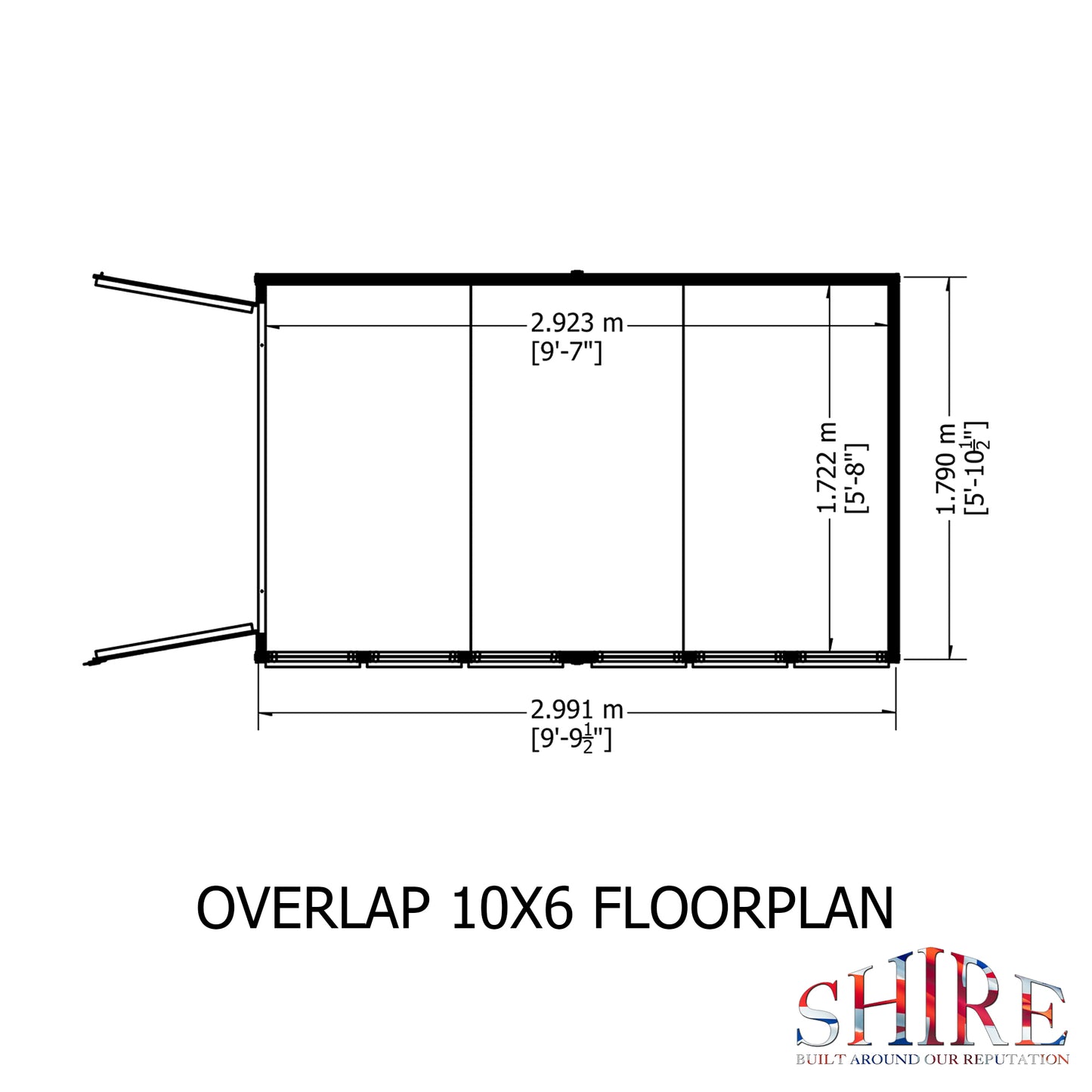 Shire Overlap Double Door Apex 10x6 D/D