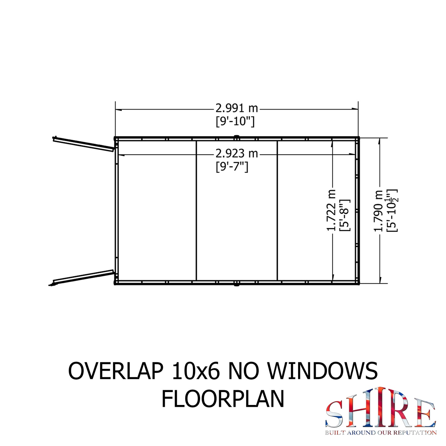 Shire Overlap Double Door No windows 10x6 D/D