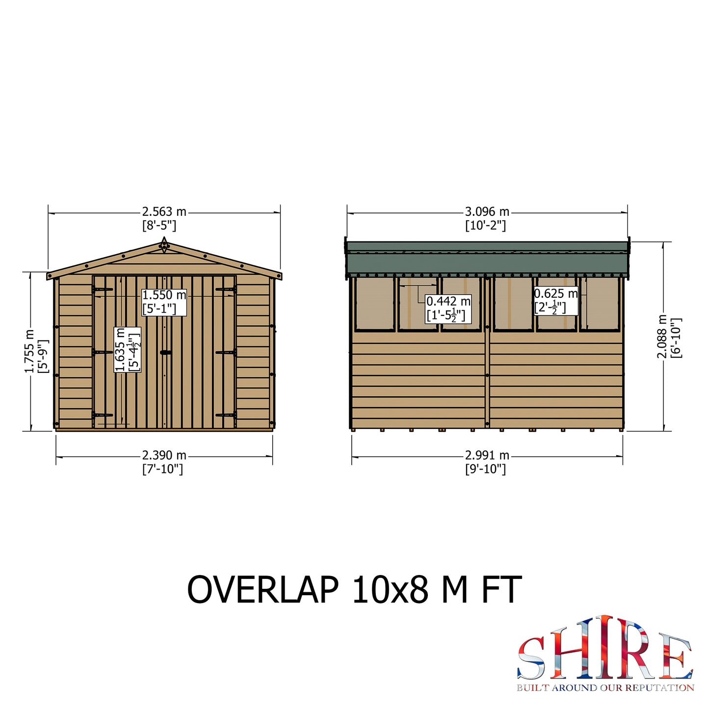 Shire Overlap Double Door 10x8 D/D
