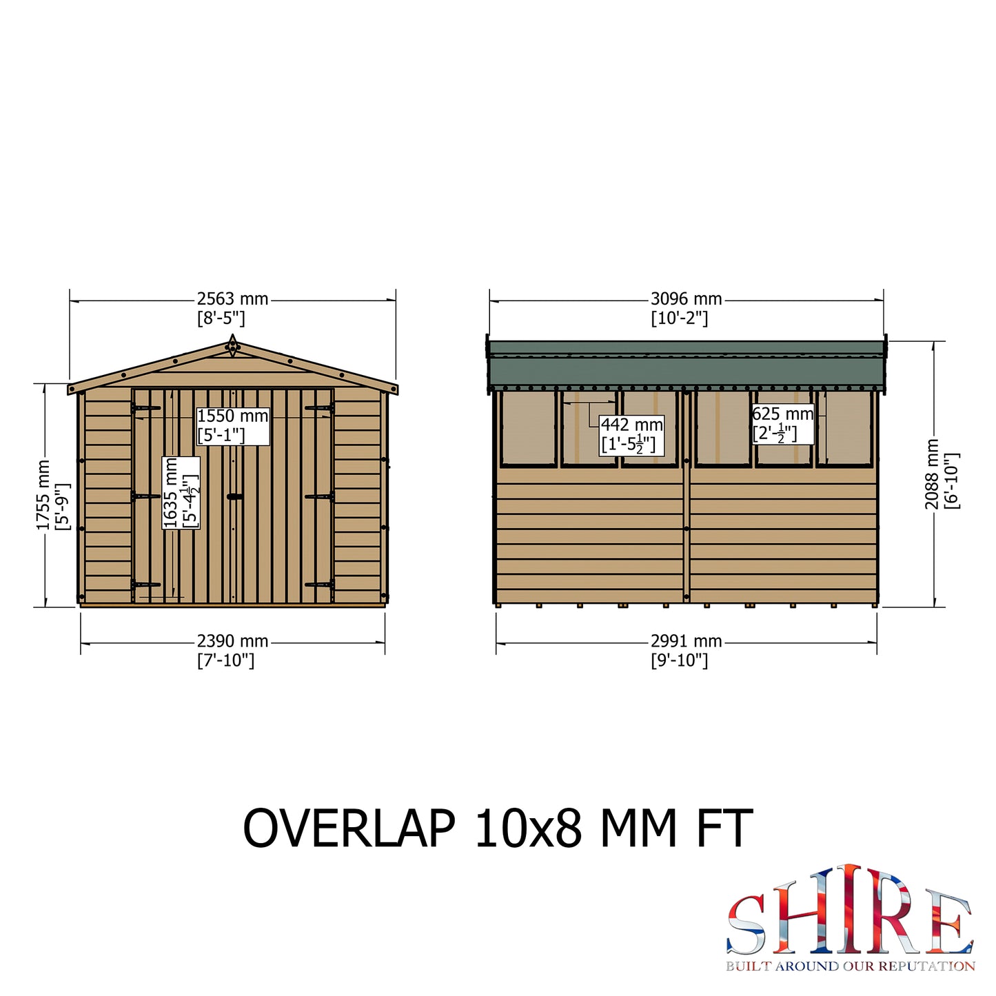 Shire Overlap Double Door 10x8 D/D